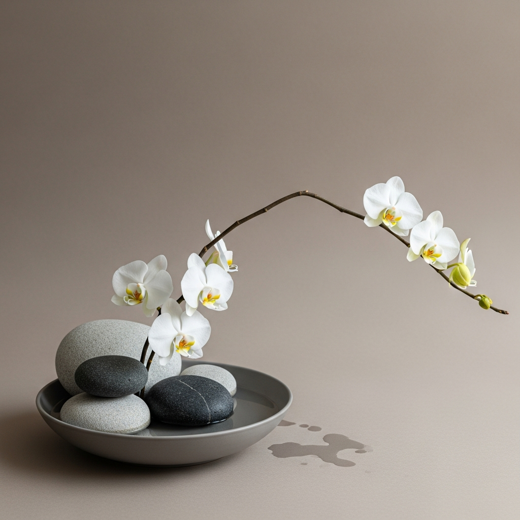 Икебана с орхидеями